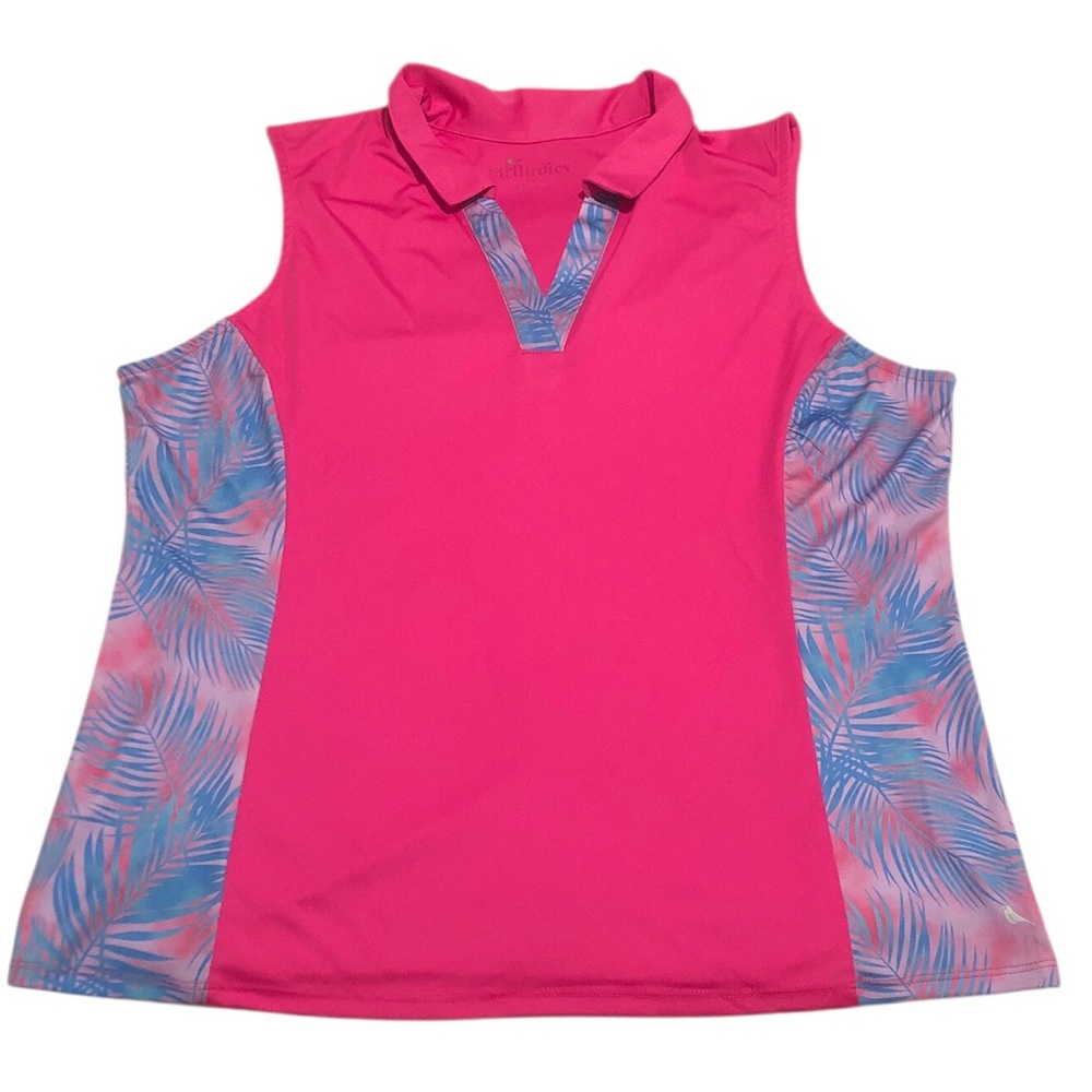 18 Birdies Womens Large Top Pink Golf Athletic Golf Sleeveless
